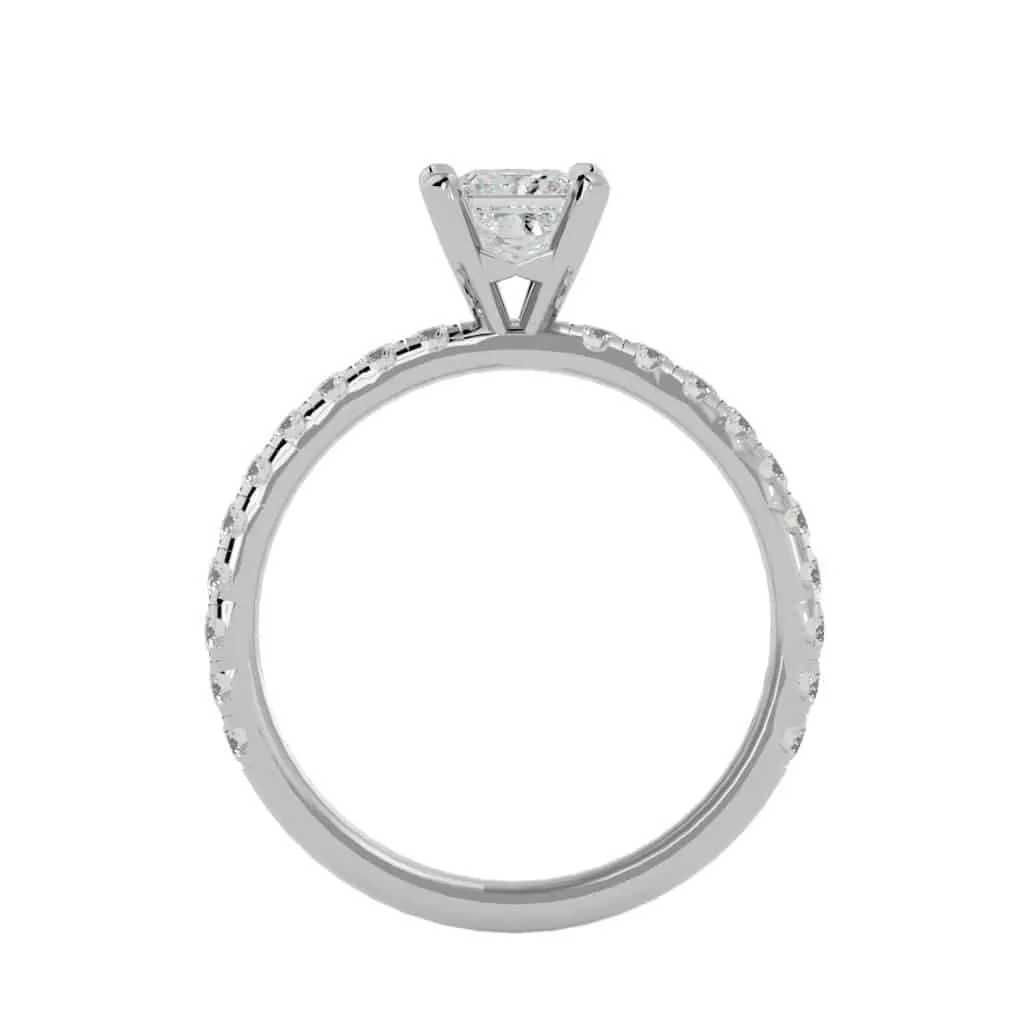 Princess Cut High Set Daimond Engagement Ring Setting
