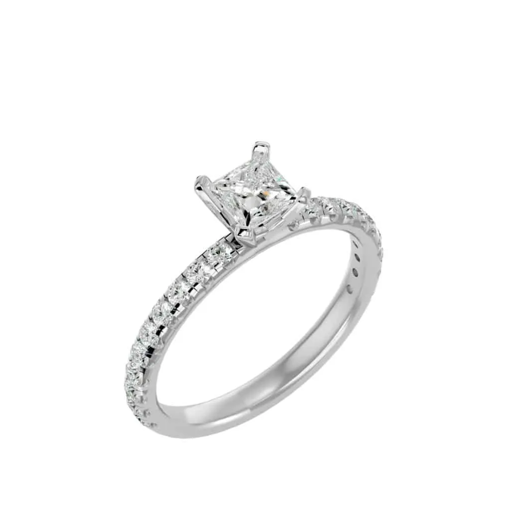 Princess Cut High Set Daimond Engagement Ring Setting