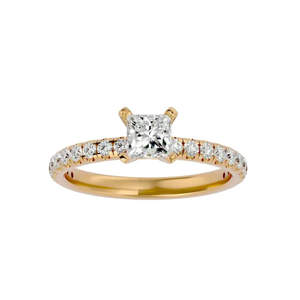 Princess Cut High Set Daimond Engagement Ring Setting