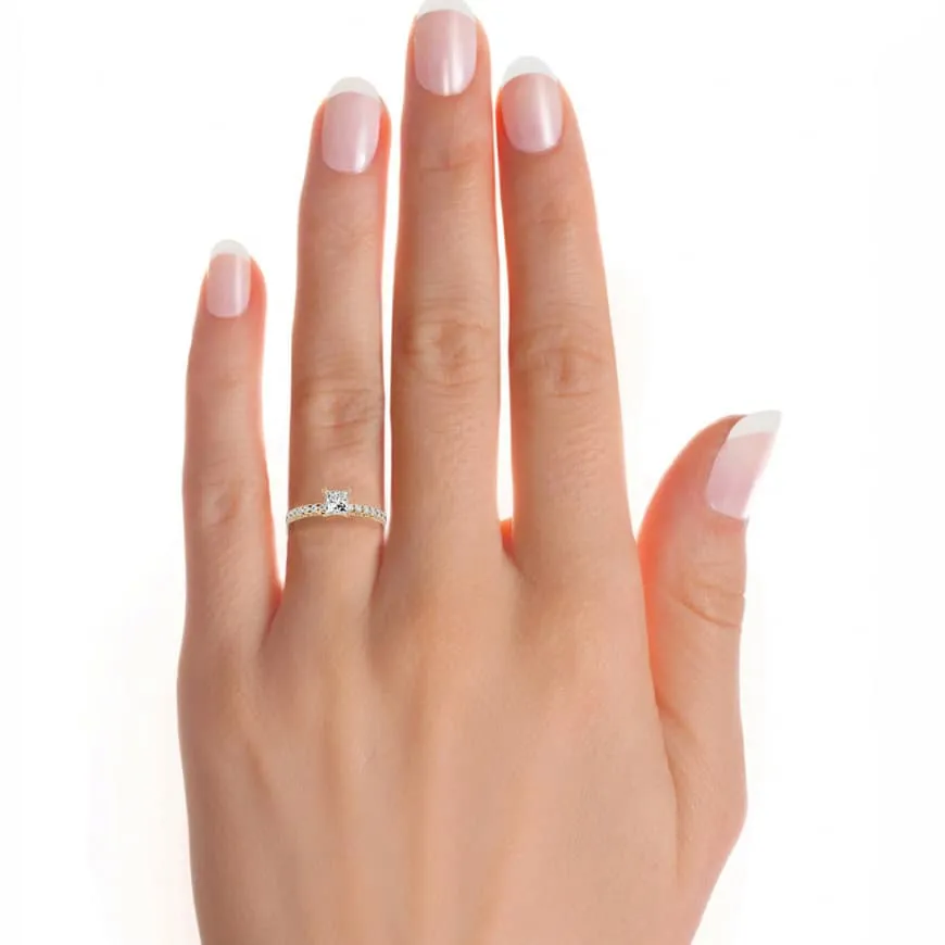 Princess Cut High Set Daimond Engagement Ring Setting