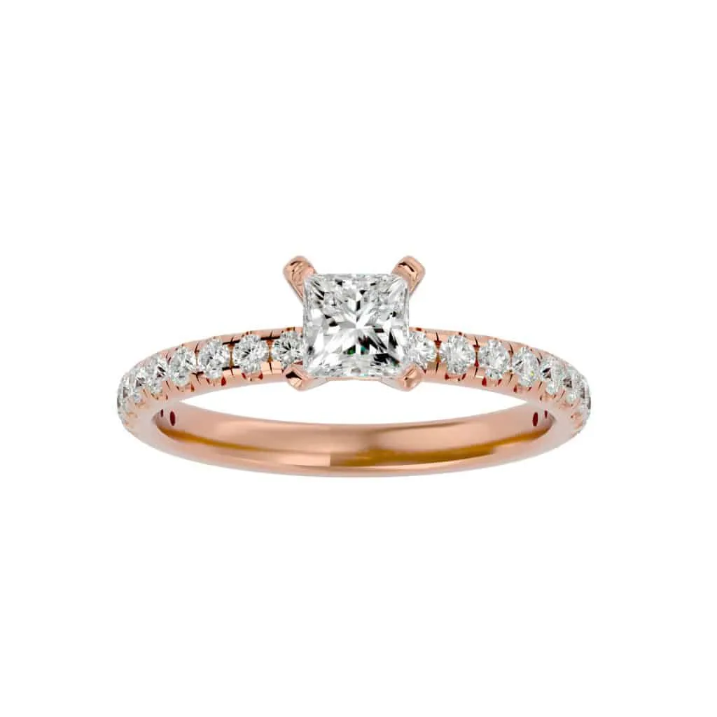 Princess Cut High Set Daimond Engagement Ring Setting
