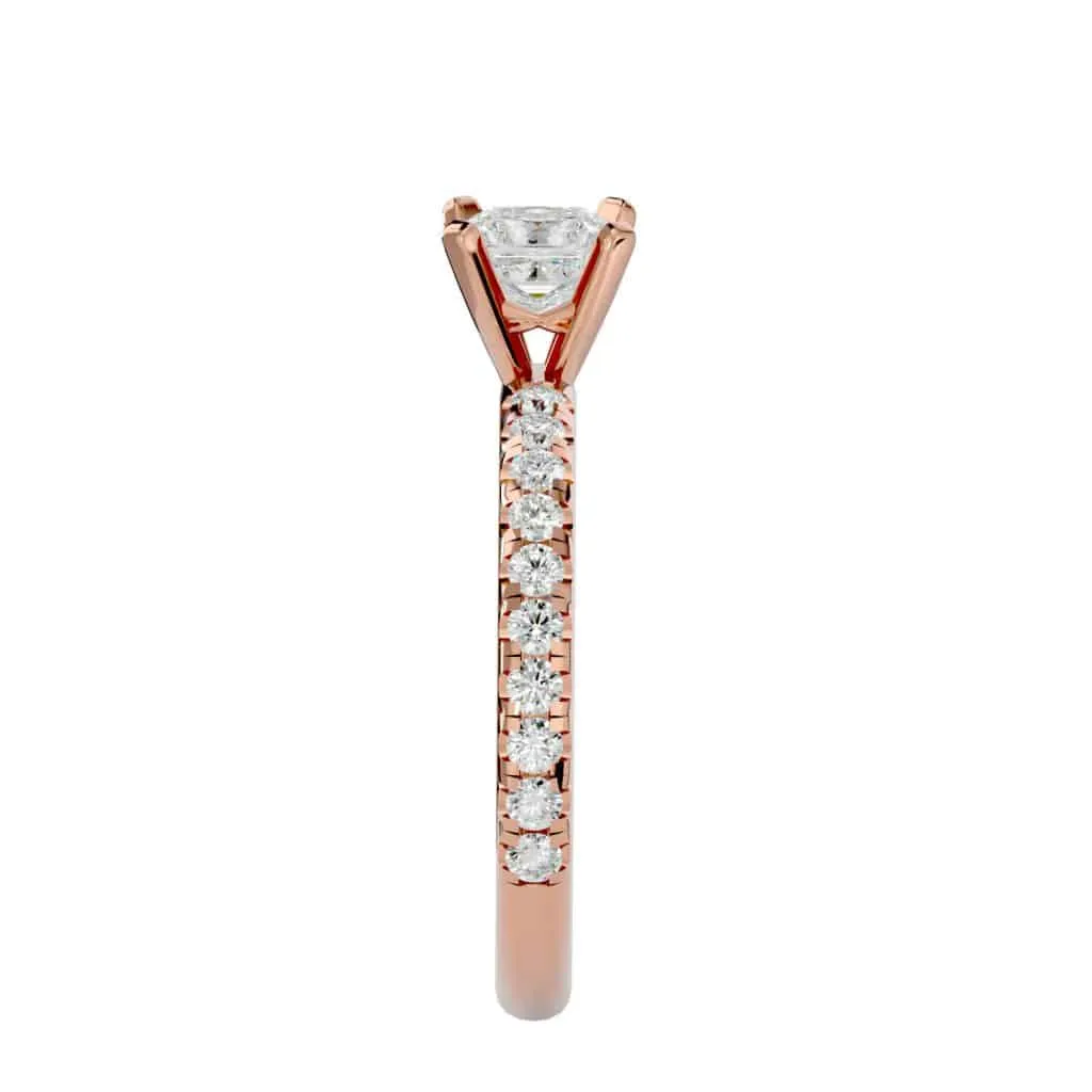 Princess Cut High Set Daimond Engagement Ring Setting
