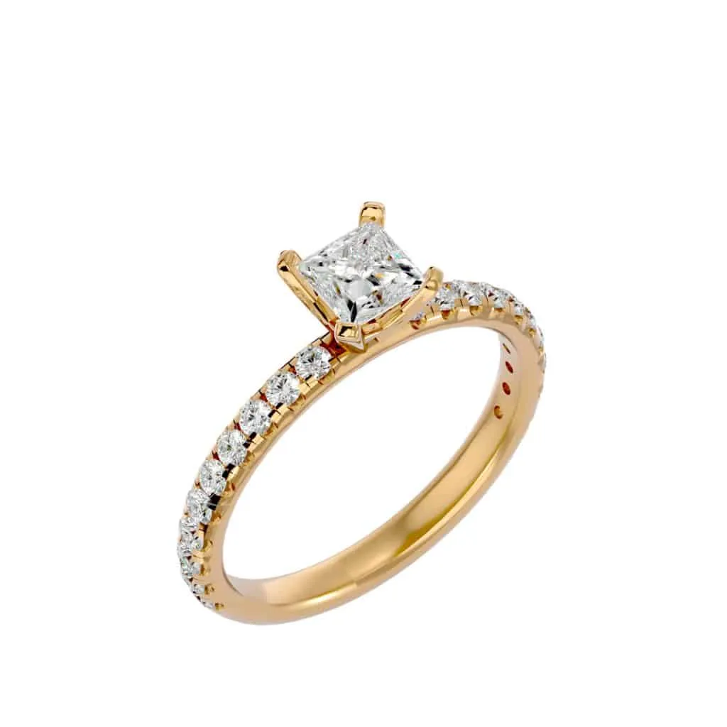 Princess Cut High Set Daimond Engagement Ring Setting
