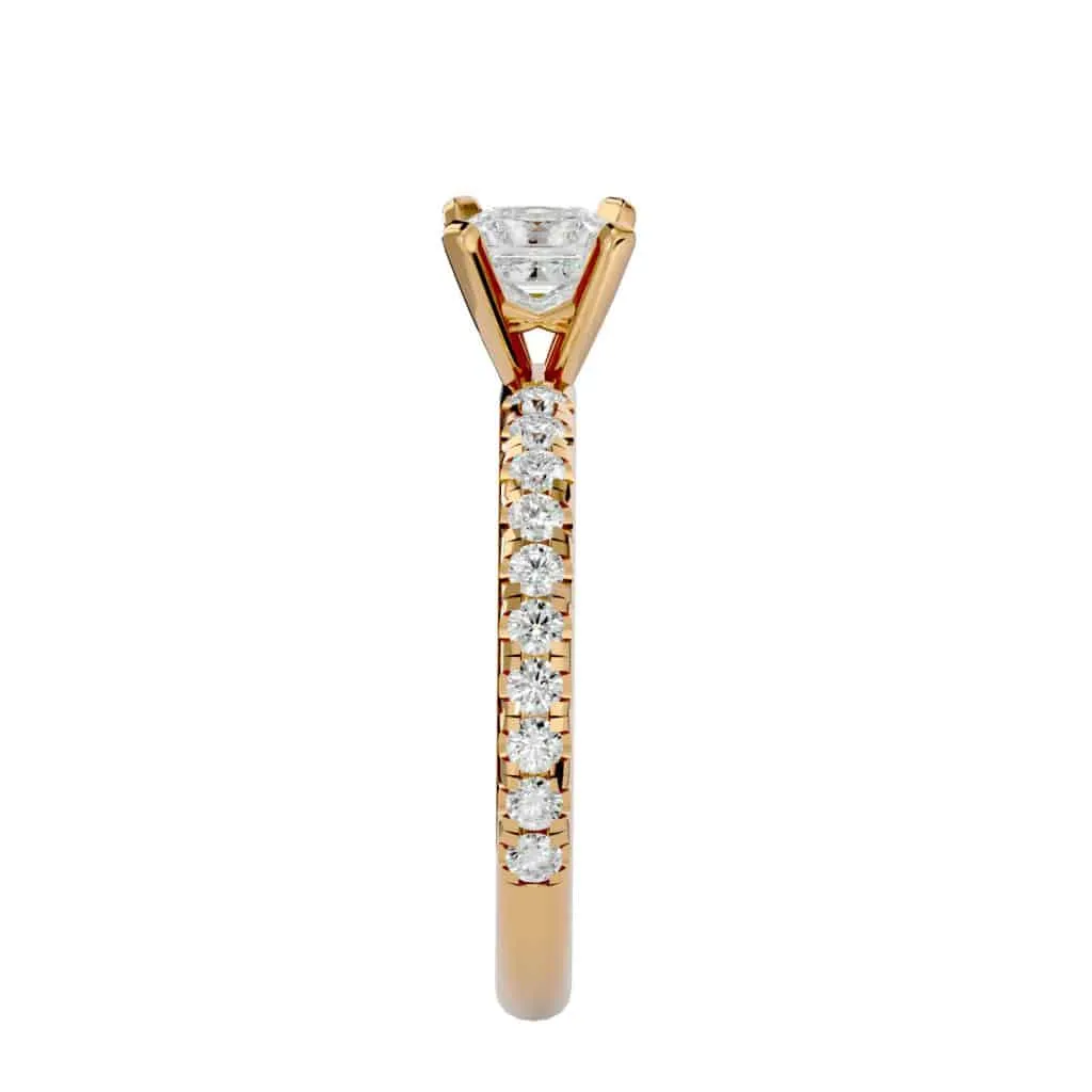 Princess Cut High Set Daimond Engagement Ring Setting