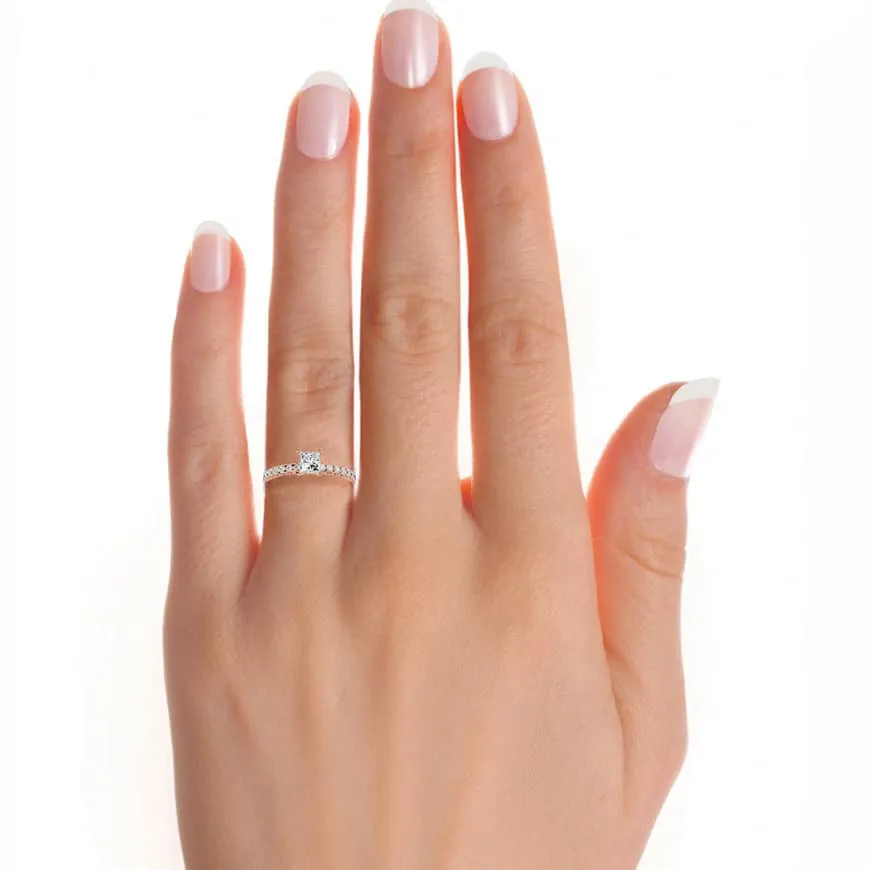 Princess Cut High Set Daimond Engagement Ring Setting