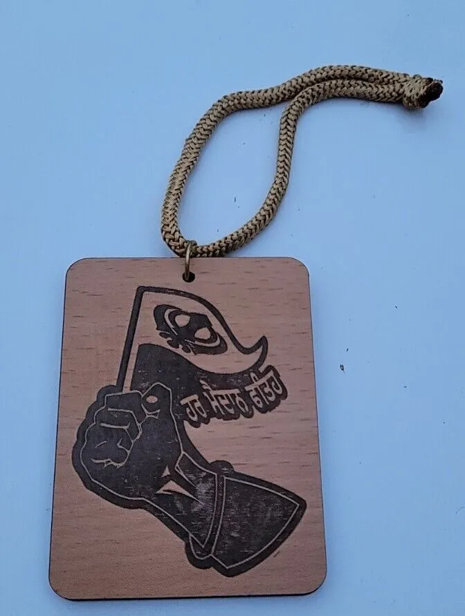 Punjabi Har Maidan Fateh sikh Khalsa Wood Pendant Evil Protection Car Hanger QQ9