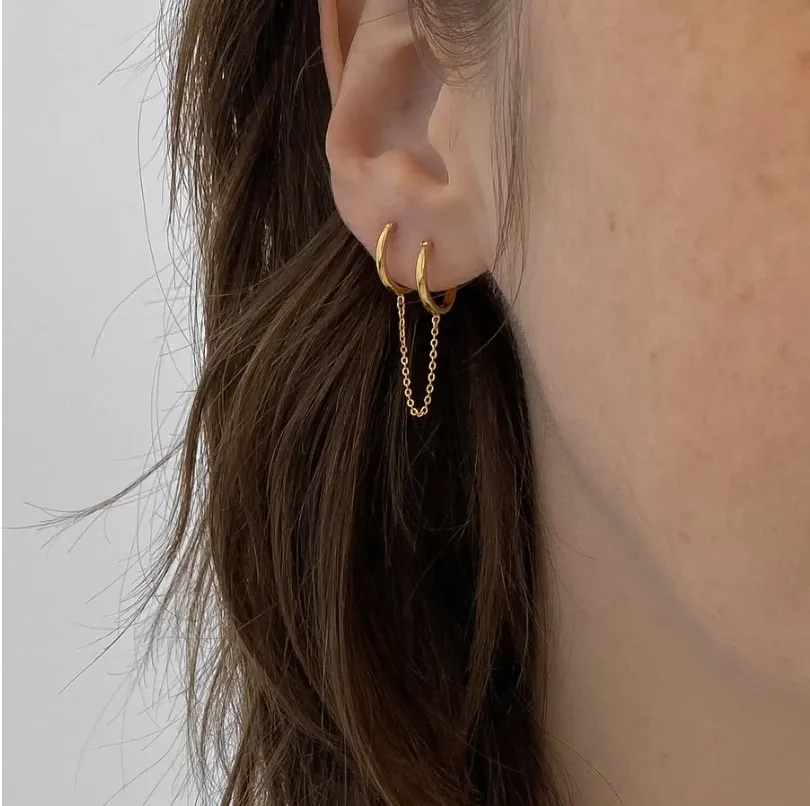 Remi Double Hoop in Sterling Silver | Thatch