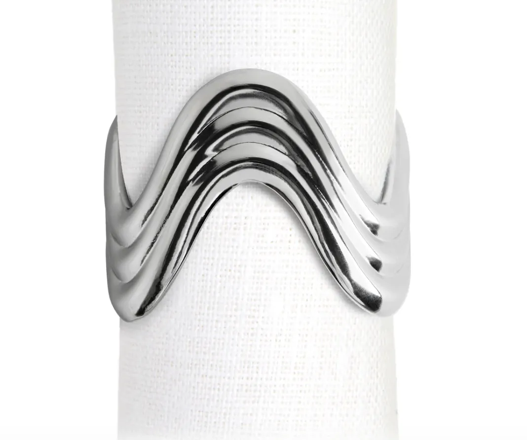 Ripple Napkin Rings Silver (Set of 4)