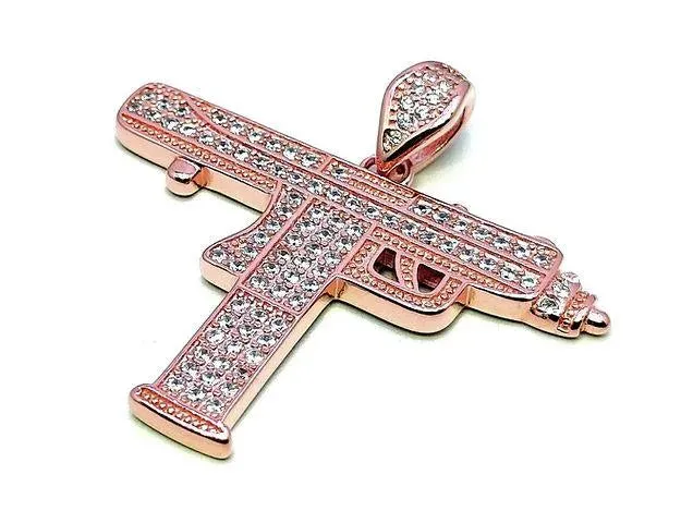 Rose Gold Gun Pendent for Men/Women
