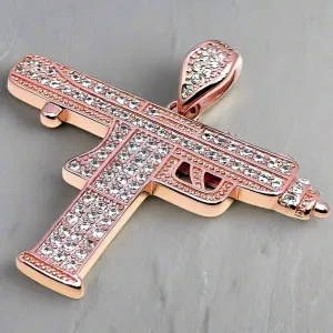 Rose Gold Gun Pendent for Men/Women