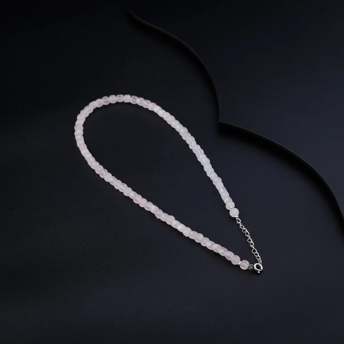 Rose Quartz Silver Necklace