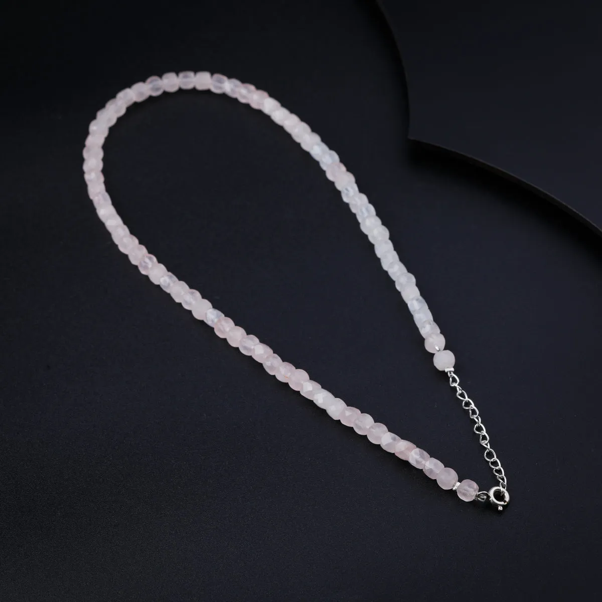 Rose Quartz Silver Necklace