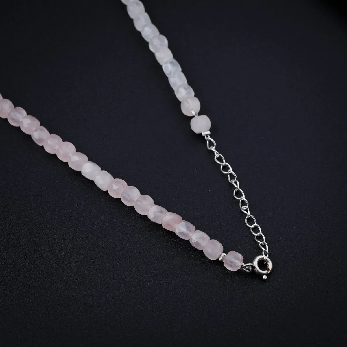 Rose Quartz Silver Necklace