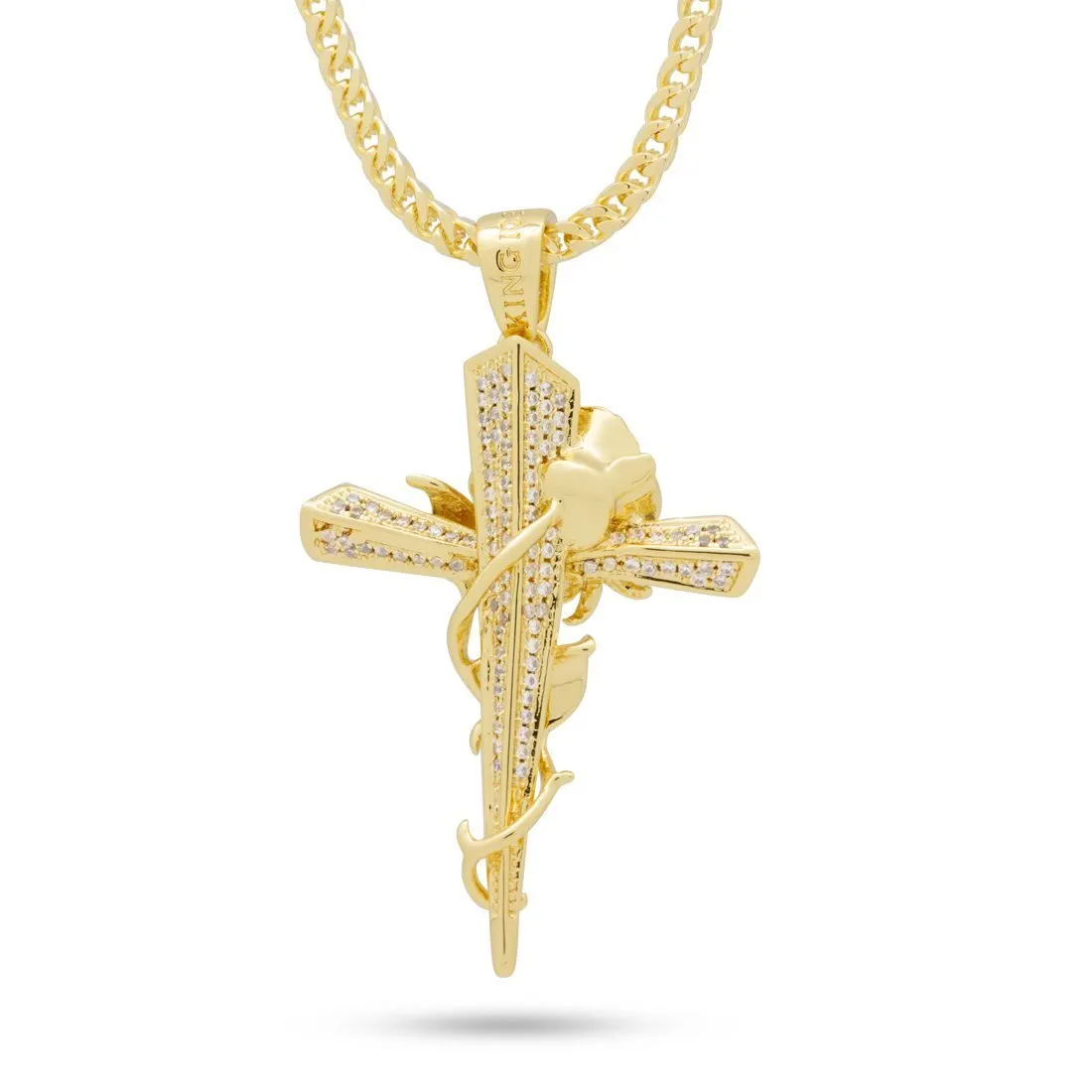Rose Thorned Cross Necklace