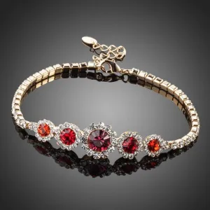 Round Red Classic Crystal Bracelet