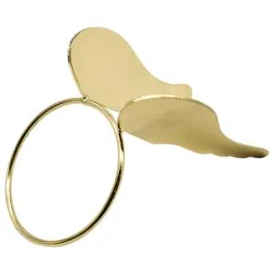 SET OF 4 NAPKIN RINGS STAINLESS STEEL GOLD 5x9x5cm