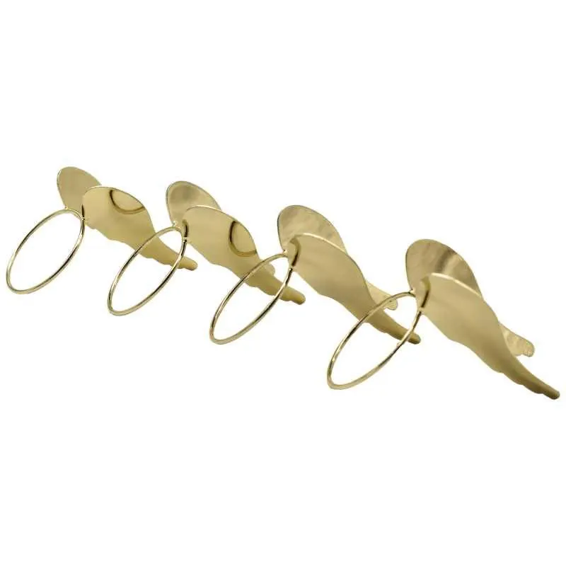 SET OF 4 NAPKIN RINGS STAINLESS STEEL GOLD 5x9x5cm