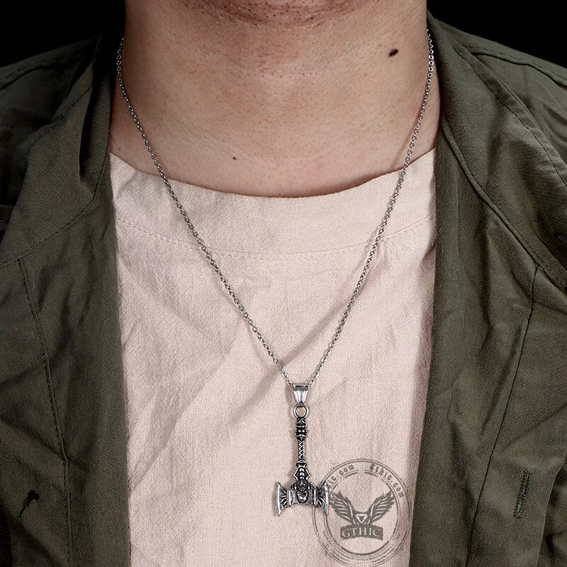 Skull Axe Stainless Steel Viking Pendant