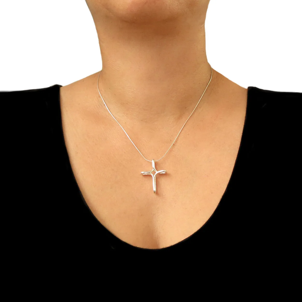 Sterling Silver Infinity Cross Pendant