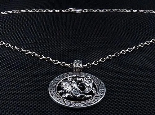 Sterling Silver Koi Fish Pendant Necklace