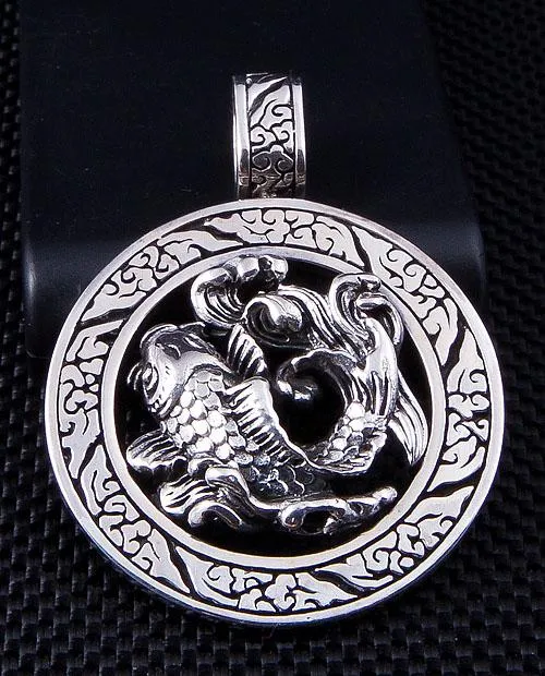 Sterling Silver Koi Fish Pendant Necklace