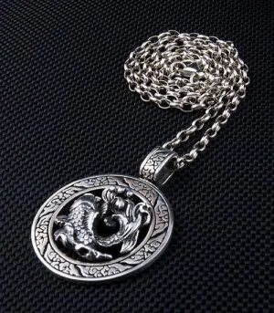 Sterling Silver Koi Fish Pendant Necklace