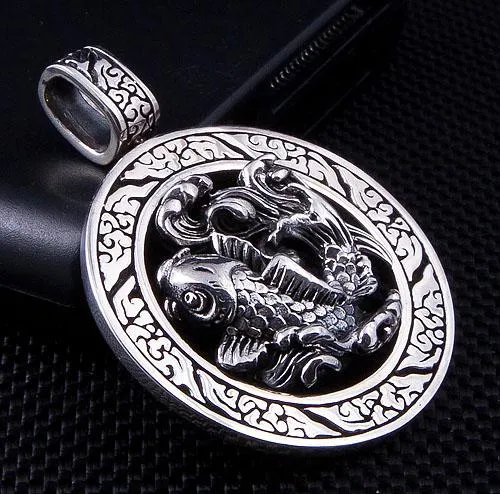 Sterling Silver Koi Fish Pendant Necklace