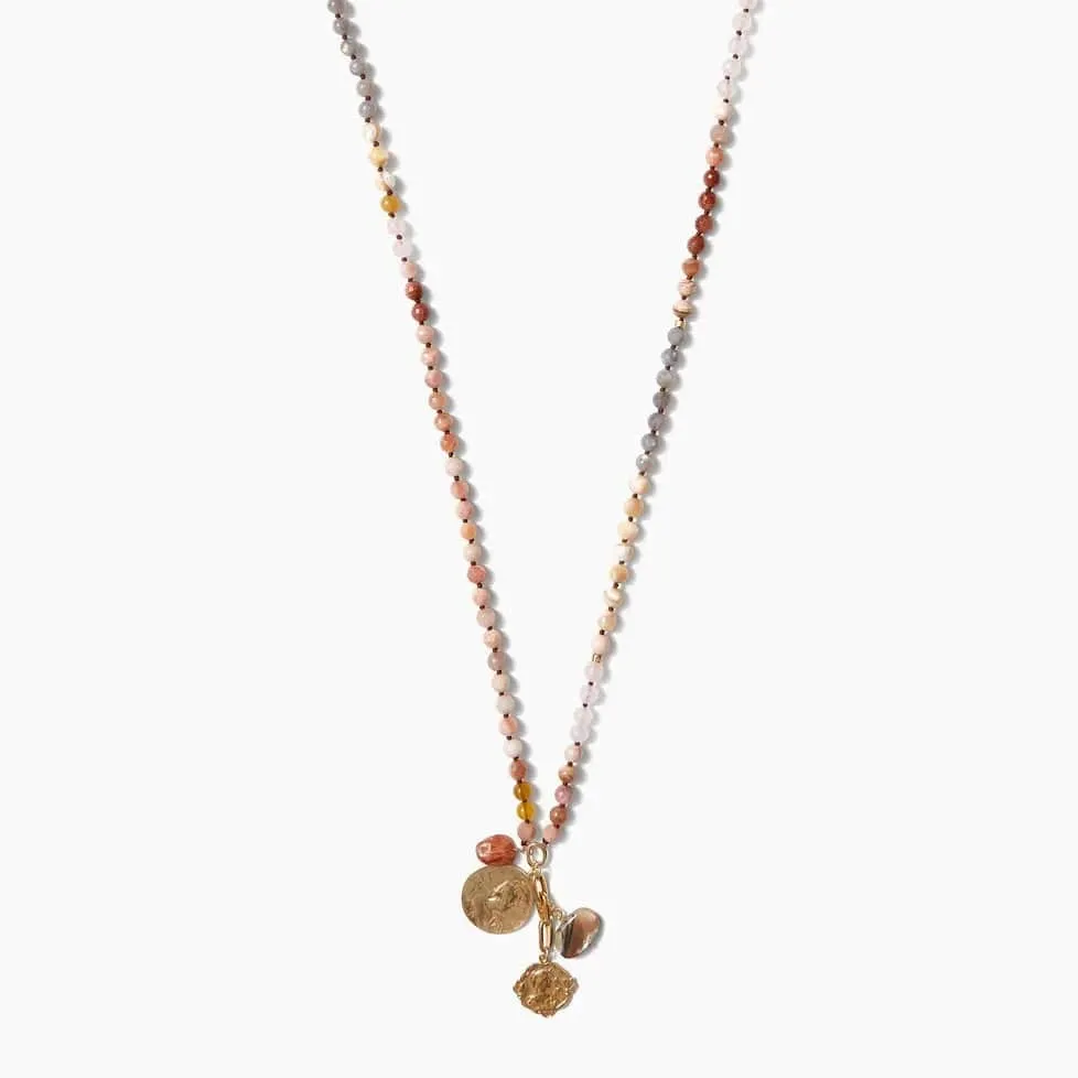 Sunstone Portrait Charm Necklace