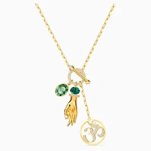 Swarovski SYMBOLIC HAND OM PENDANT, Green, Gold Tone -5514407