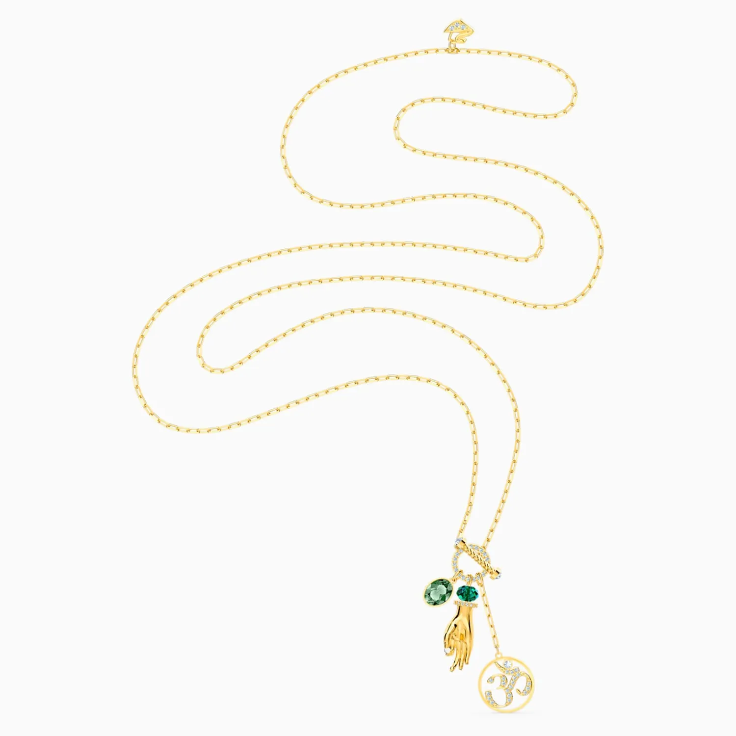 Swarovski SYMBOLIC HAND OM PENDANT, Green, Gold Tone -5514407