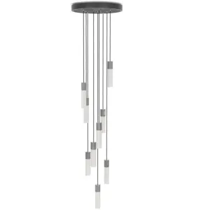 Tala Basalt Nine Pendant Light in Stainless Steel