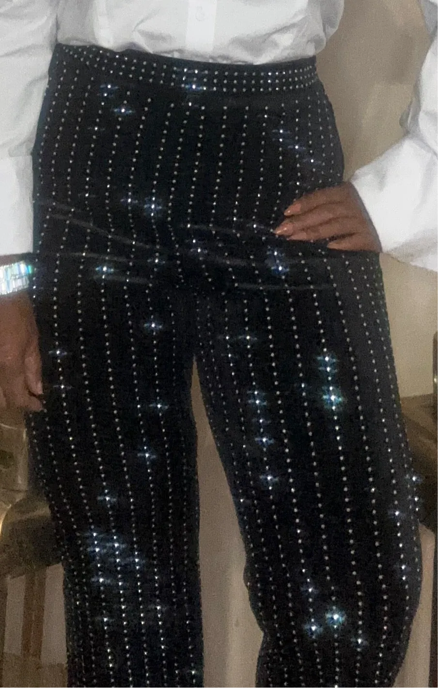 The Dior velvety rhinestone pants