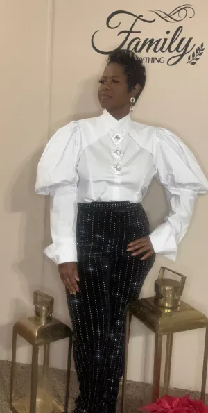 The Dior velvety rhinestone pants