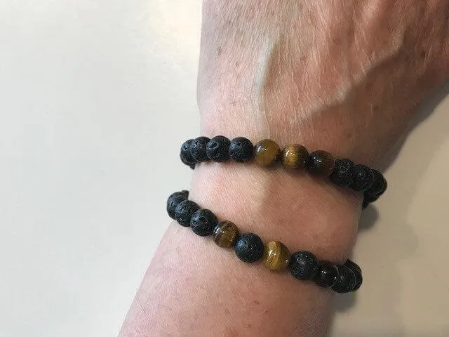 The Nirvana Corporation - Lava Bead Bracelet, Tiger Eye, Medium