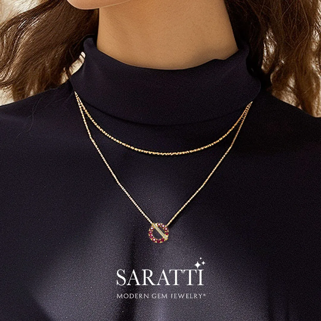 Theta Titan Ruby and Diamond Necklace