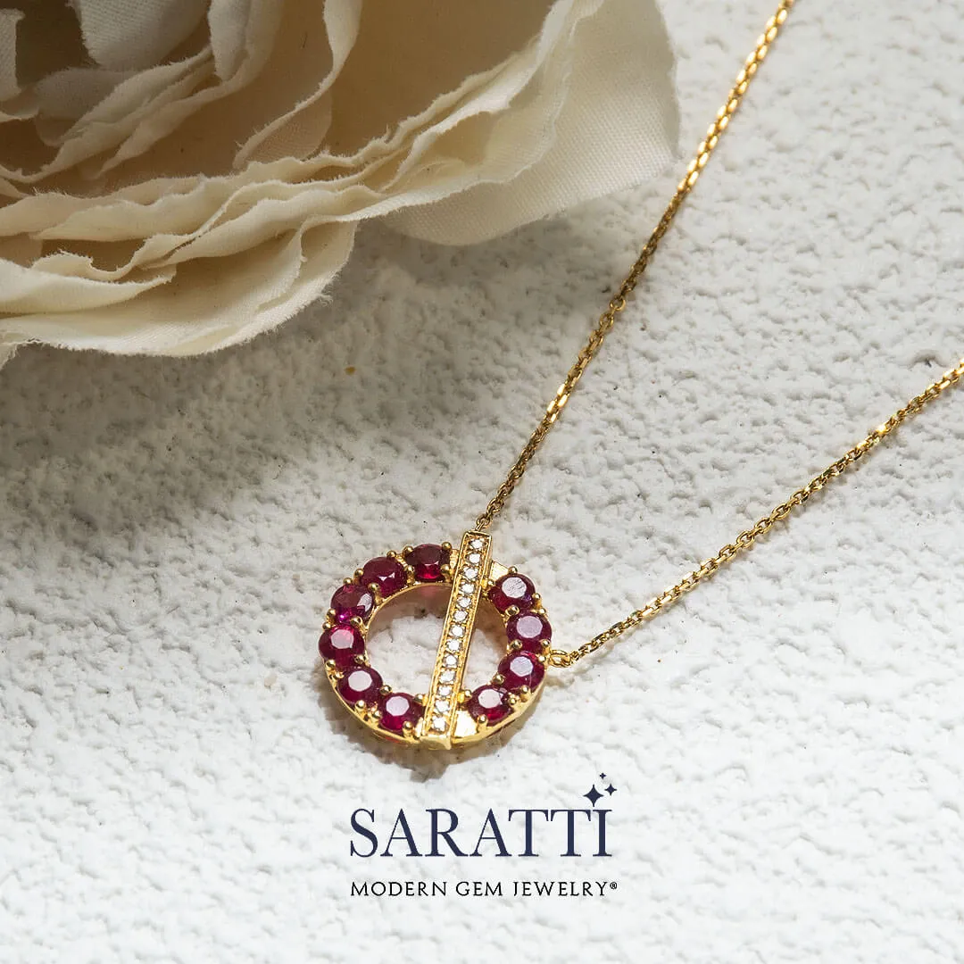 Theta Titan Ruby and Diamond Necklace