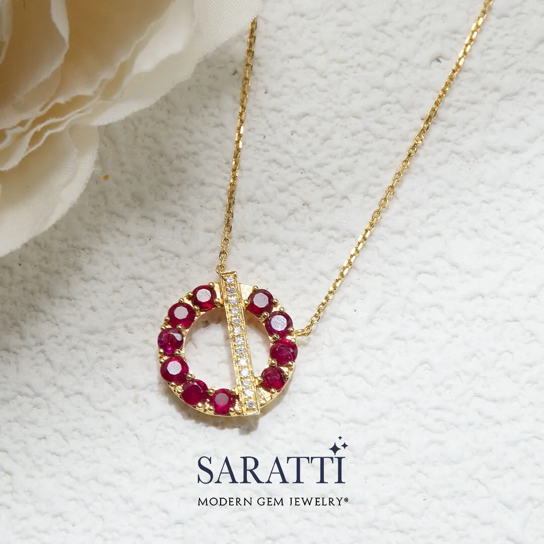 Theta Titan Ruby and Diamond Necklace
