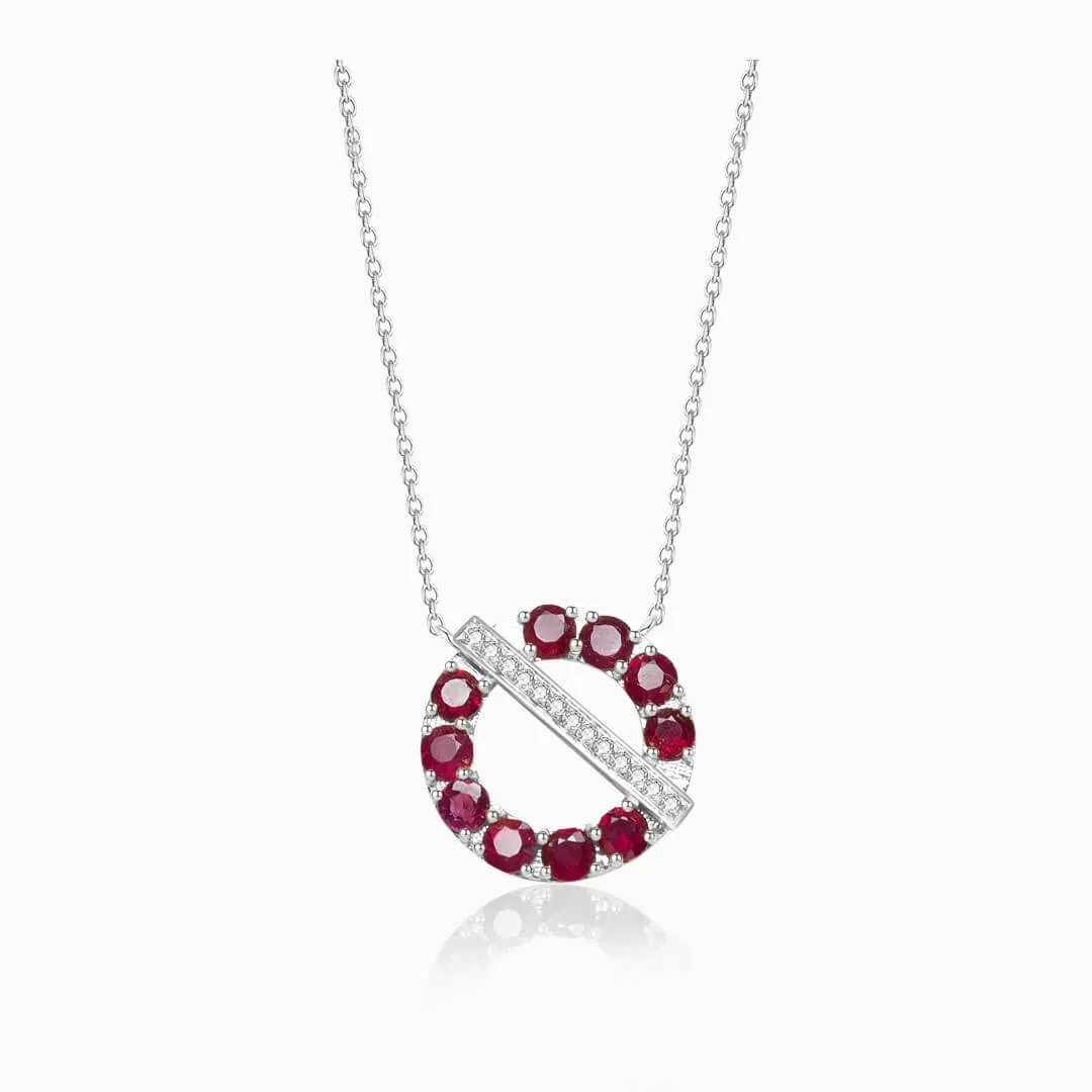 Theta Titan Ruby and Diamond Necklace