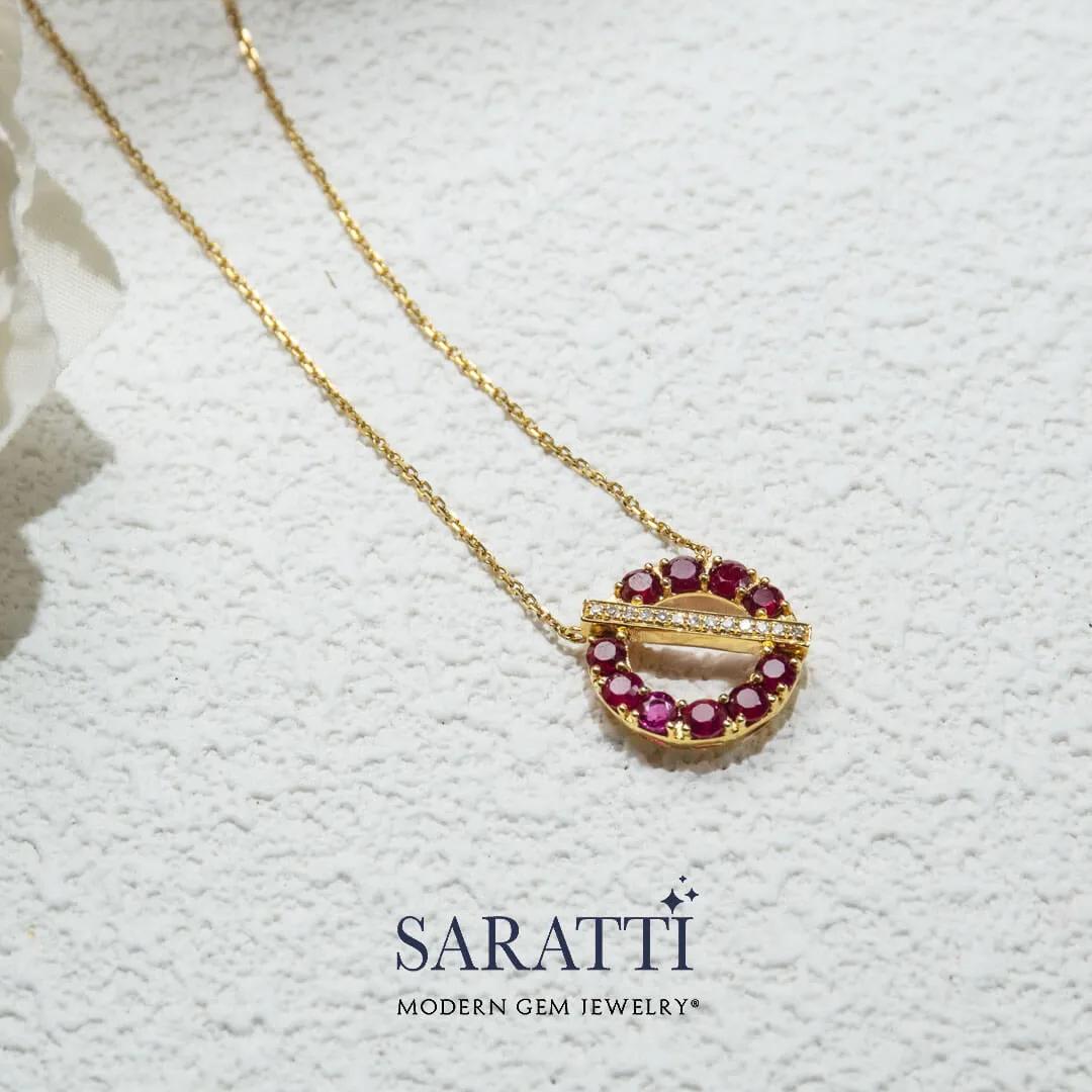 Theta Titan Ruby and Diamond Necklace