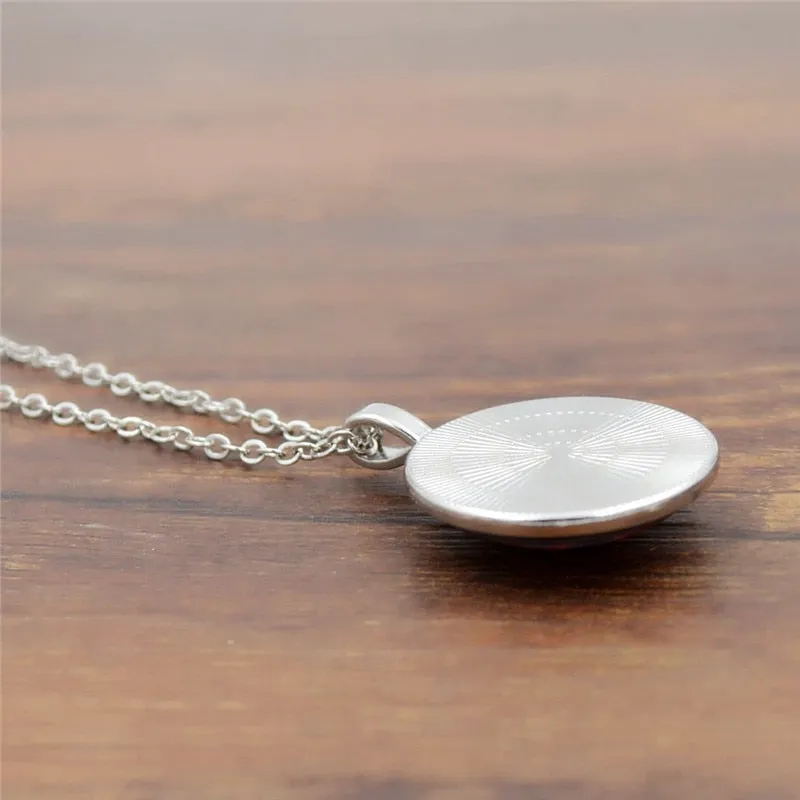 Triple Moon Goddess Pendant Pentagram Necklace Witch Jewelry Glass Dome Wiccan Necklace Silver Chain