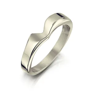 V-shape Wedding Band in 9ct White Gold (RX191)