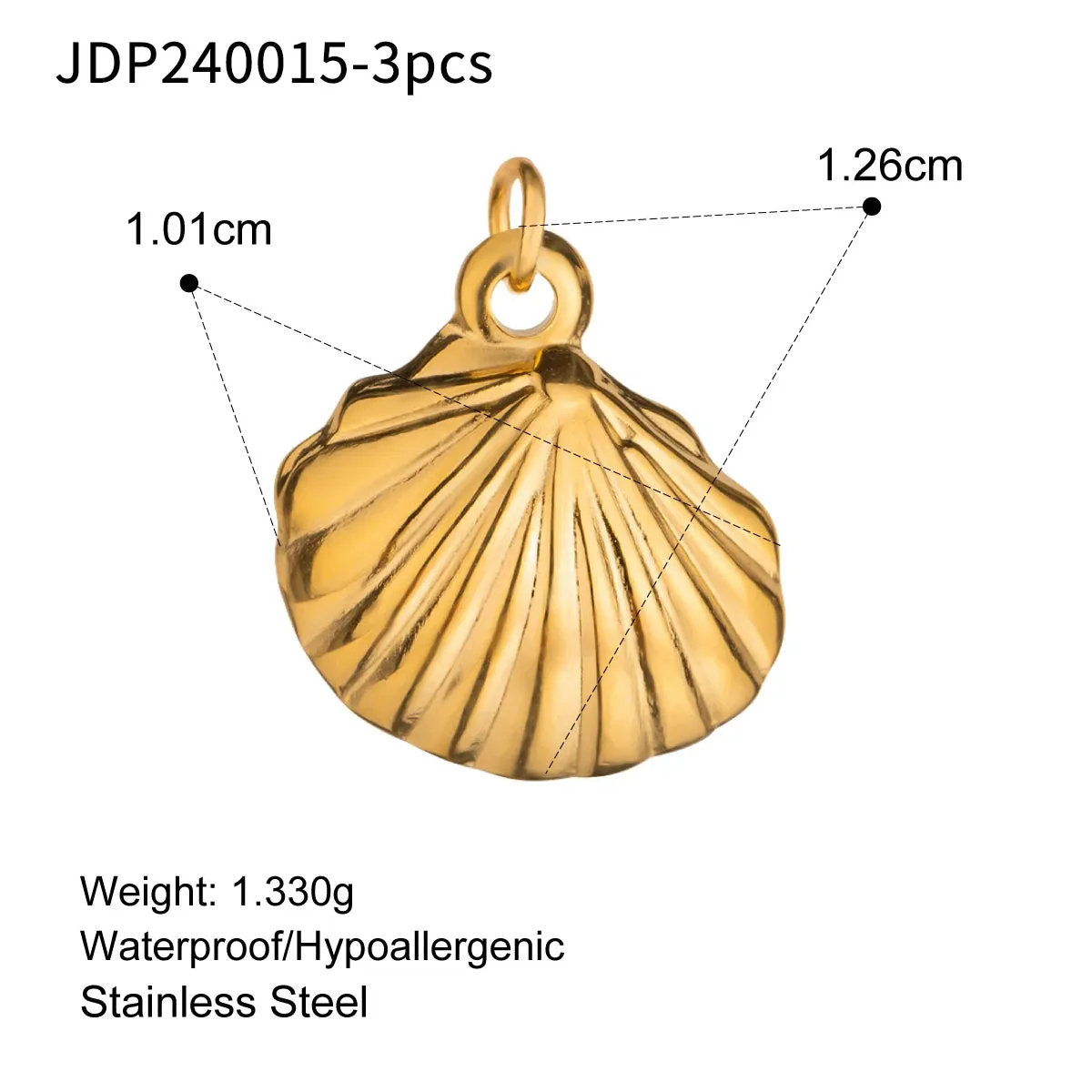VAIGE 3PCS Waterproof Stainless Steel Sea Star Shell Charms for DIY Jewelry Making – Earring, Necklace, and Pendant Accessories