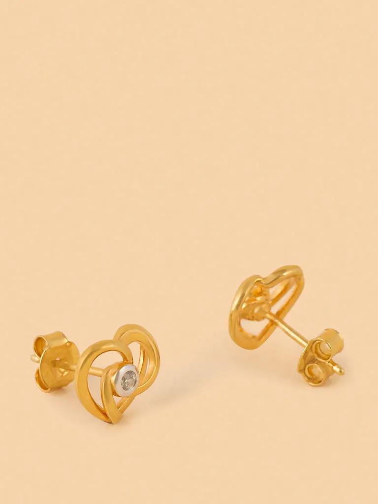 Westside X Pome Chic Lab Diamond Ribbon Knot Studs