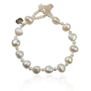 White Biwa Pearl Single Strand 'Classic' Bracelet