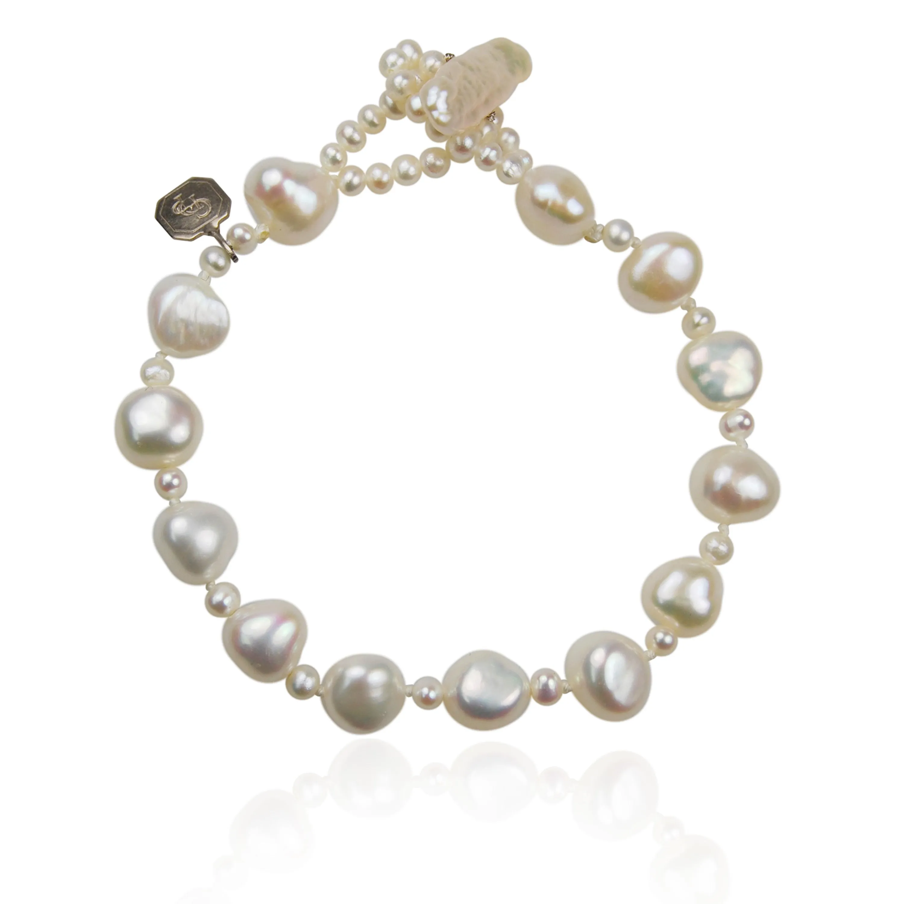 White Biwa Pearl Single Strand 'Classic' Bracelet