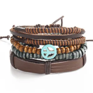 Wrap Feather Leather Bracelets