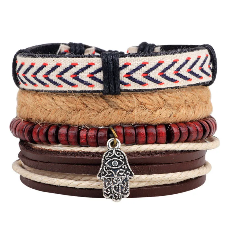 Wrap Feather Leather Bracelets